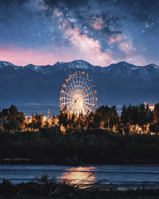 Ferris Wheel After Dark